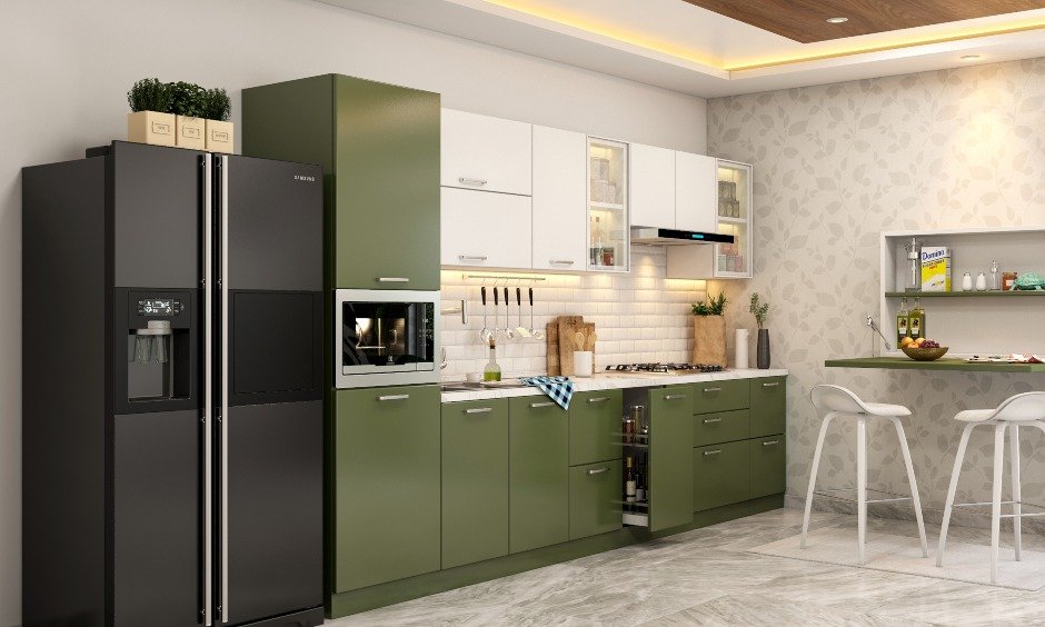 straight-shaped-kitchen-design-with-foldable-breakfast-counter